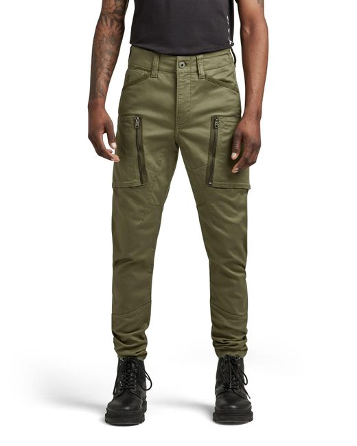 G-Star RAW Green Zip Pocket 3d Skinny Fit Cargo Pants for men