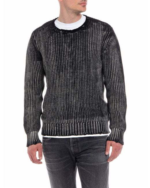 Replay Black Uk2754 Sweater for men