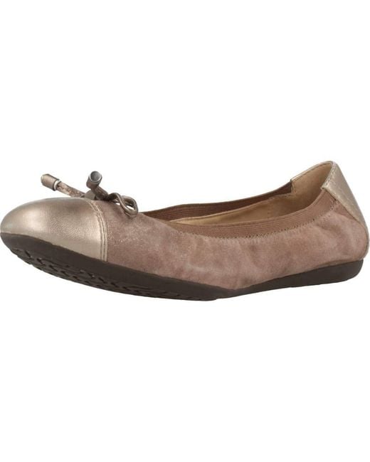 Geox D Lola 2fit Ballerina Shoes Grey Brown