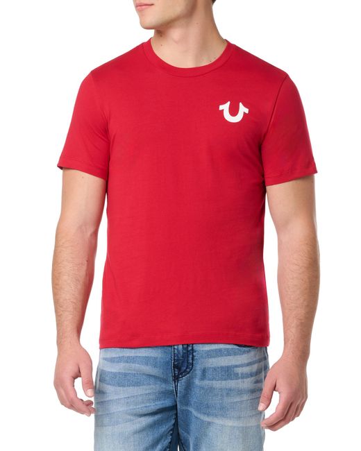 True Religion Red Ss Box Hs Tee for men