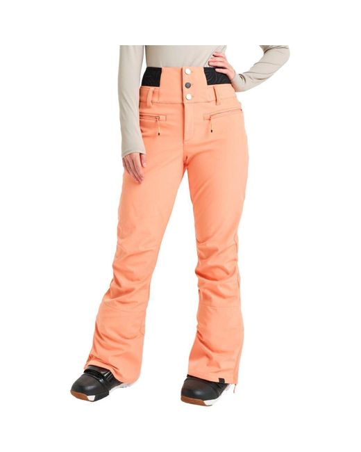 Roxy Women's Orange Rising High Ski Pant – 15k Waterproof Stretch Snow