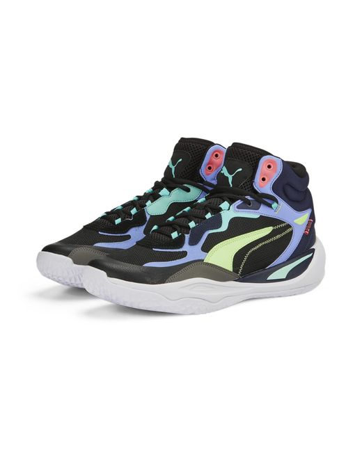 PUMA Playmaker Pro Mid Basketball Shoe in Blue for Men Lyst UK