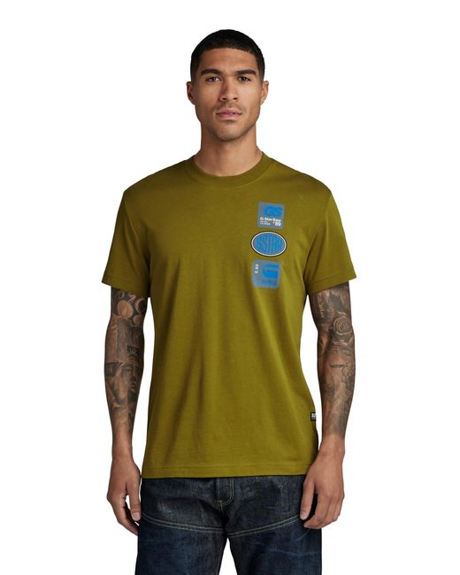 G-Star Para Hombre Camiseta Multi Badge G-Star de hombre de color Green
