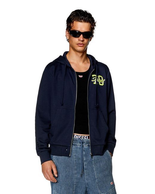 DIESEL _S-Ginn-Hood-Zip-K9 F_Sweatshirt_Blau_XXL in Blue für Herren