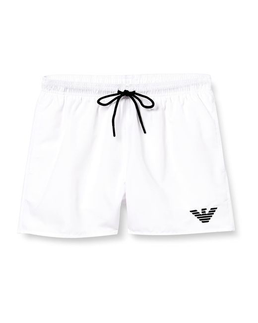Emporio Armani Essential Boxer Swim Trunks in White für Herren