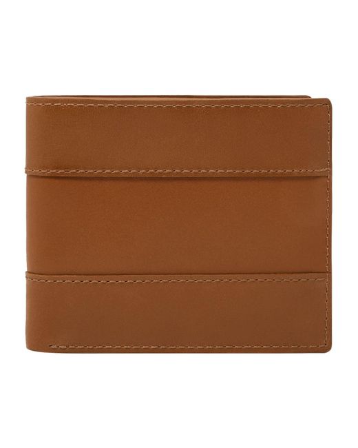 Fossil Brown Everett Leather Bifold Card Case Wallet for men