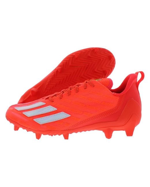 Adidas Adizero Cleat - Mens Football, Solar Red/silver Metallic/core Black, 15 for men