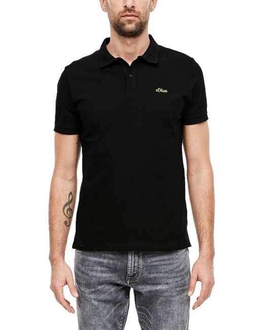 S.oliver Poloshirt Kurzarm Regular Fit Polohemd in Black für Herren