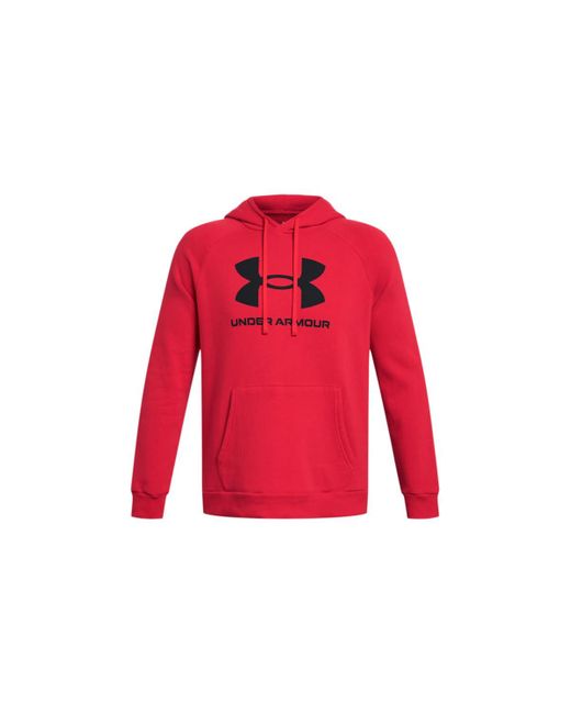Under Armour Red Rival Fleece Logo Hoodie, for men