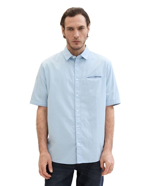 Tom Tailor Comfort Fit Hemd mit Struktur in Blue für Herren