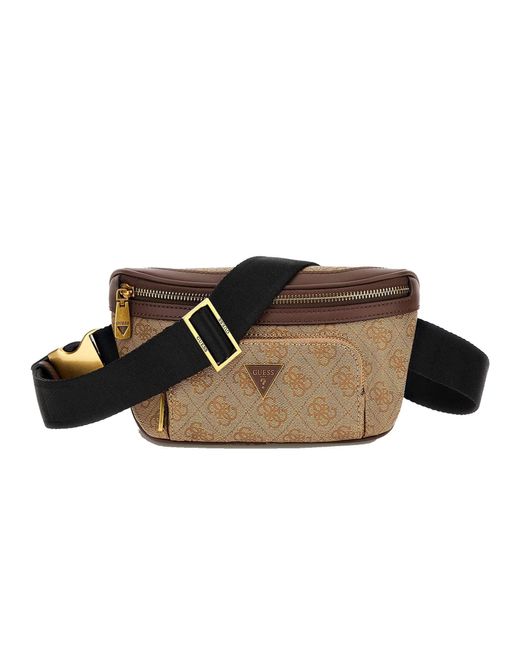 Guess Vezzola Smart Compact Bum Bag Beige/brown in het Black voor heren