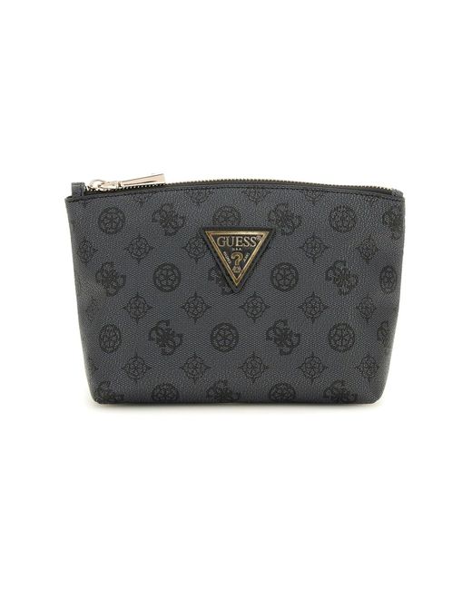 Wilder Large Top Zip Cosmetic Bag Charcoal Guess en coloris Black