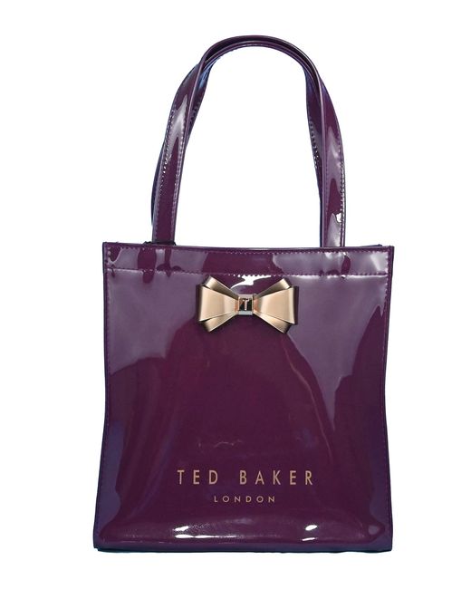 Ted Baker Aracon Plain Bow Small Icon Tote Bag In Ox Blood in Purple ...