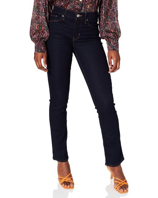 Levi's Denim 314tm Shaping Straight Jeans (grote Maat) in het Zwart -  Bespaar 35% - Lyst