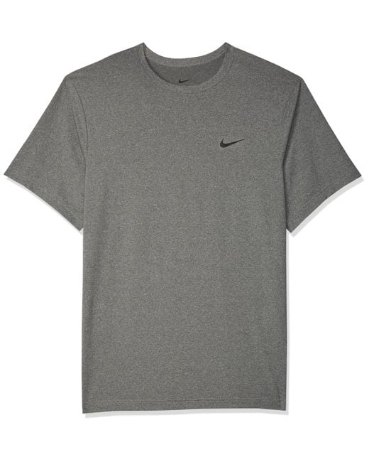 Nike Gray Dv9839-451 M Nk Df Uv Hyverse Ss T-shirt Obsidian/htr/black Size L for men
