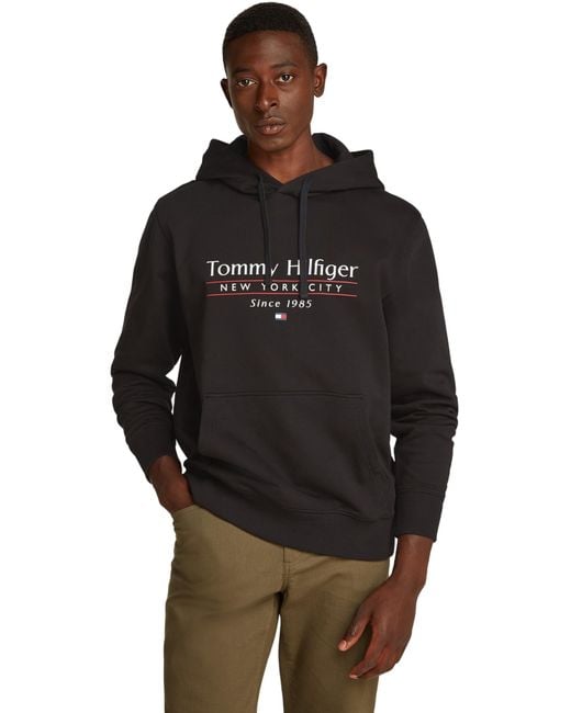 Tommy Hilfiger Hilfiger Center Stack Hoody Mw0mw38672 Pullover Hoodie in het Black voor heren