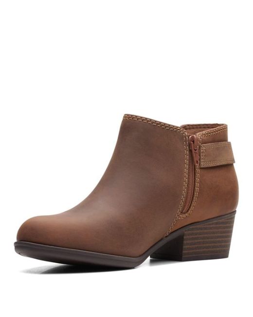 Clarks Denim Adreena Field Ankle Boot in Dark Tan Leather (Brown) - Save 1%  | Lyst