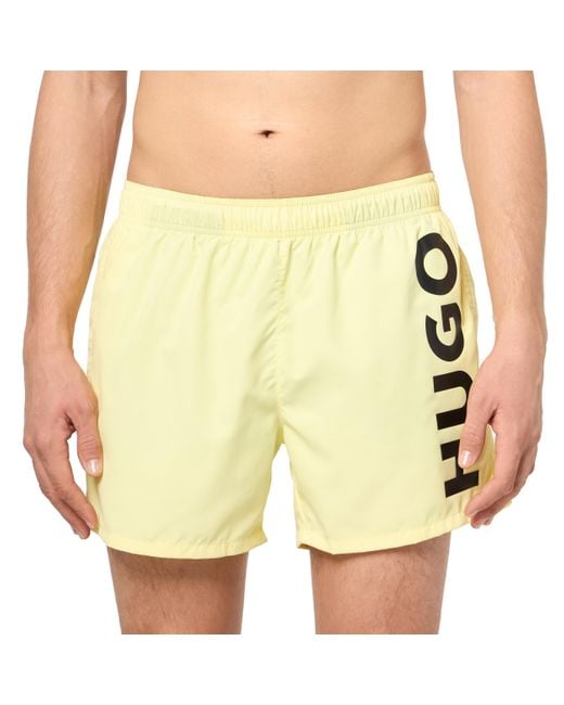 HUGO Vertical Logo Swim Trunks Badehose in Yellow für Herren