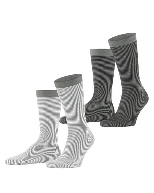 Esprit Socken Allover Stripe 2-Pack M SO Baumwolle gemustert 2 Paar in White für Herren