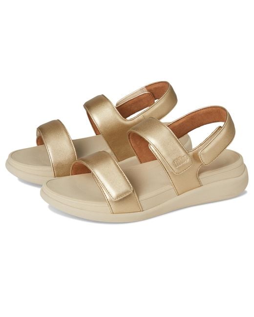 Fitflop Metallic F-Mode Go Adjustable Flatform Back-Strap Sandals Wedge Shoes 6 M (B) Leather