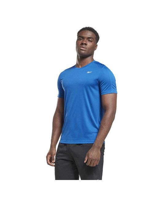 Workout Ready Short Sleeve Tech Camiseta Reebok de hombre de color Blue