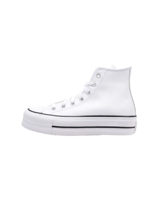 Chuck Taylor All Star Platform Leather High-Top BASKETS À PLATEFORME Converse en coloris White
