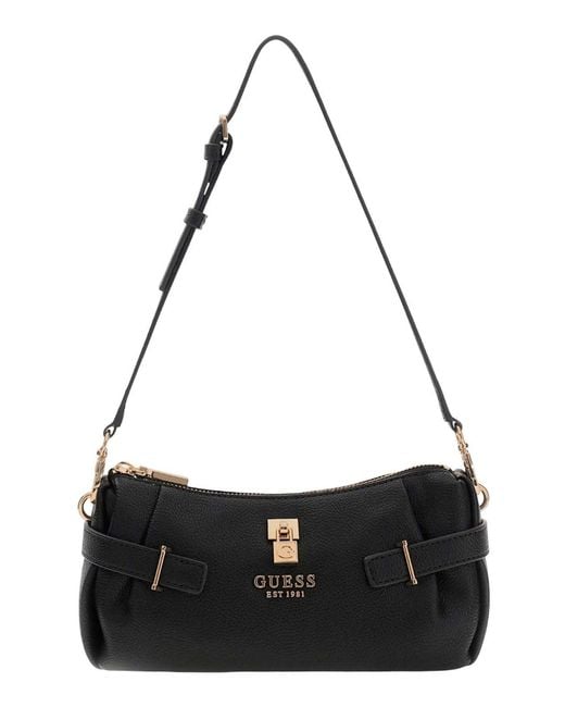 Sac à épaule bandoulière Yesba Mini Top Zip Bag Black noir Guess