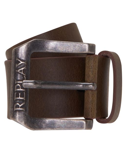 Replay Brown Leather Belt for men
