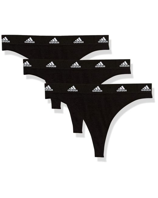 Adidas Black 3-pack Active Comfort Cotton Thong
