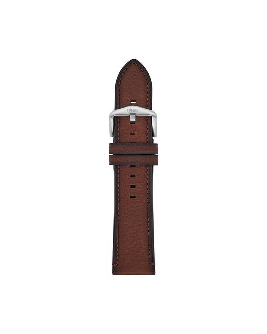 S241097 LiteHide Bracelet de montre pour homme en cuir Marron 24 mm Fossil pour homme en coloris Brown