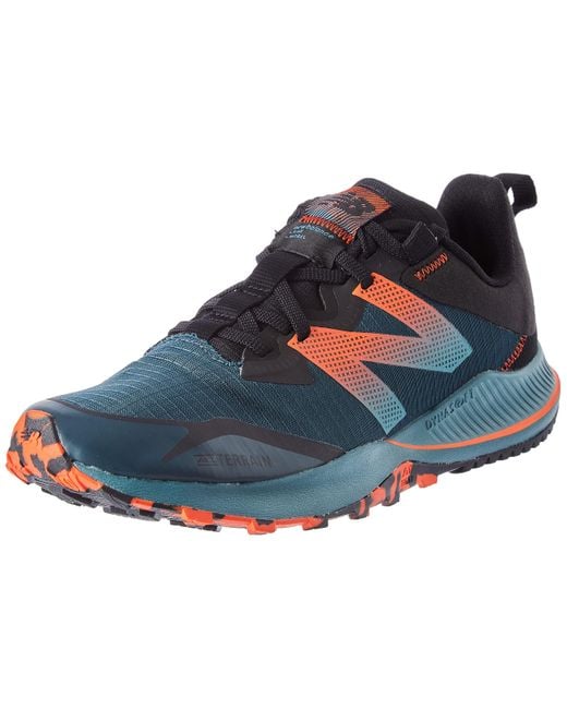 New Balance Nitrel V4 Trail Running Shoe in Deep Blue/Orange (Blue) for