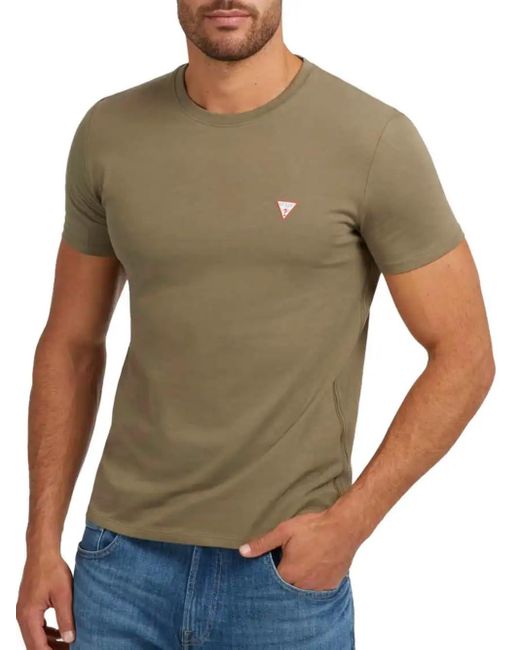 Guess S Crew Neck Short Sleeve Core T-shirt Olive Green for men