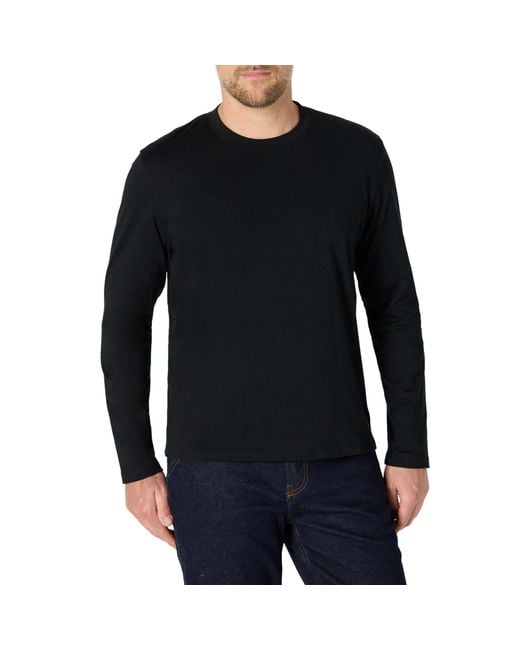 T-shirt a maniche lunghe con vestibilità comoda Uomo di Amazon Essentials in Black da Uomo