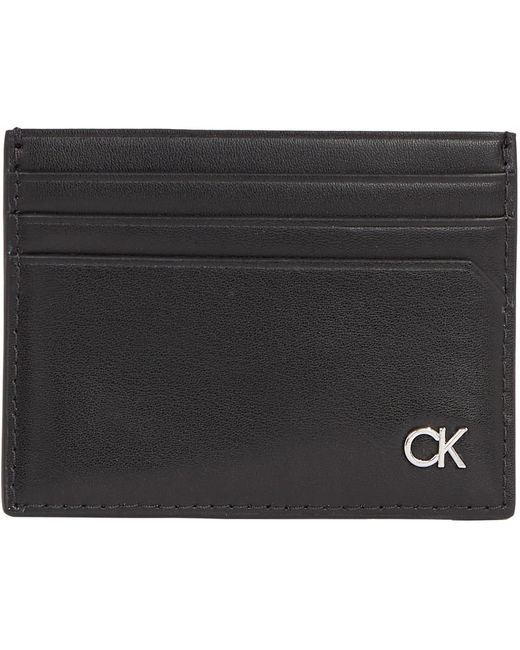 Porte-Carte Metal Ck Cardholder Cuir Calvin Klein pour homme en coloris Black