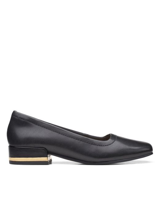Clarks Seren 30 Court Leather Shoes In Black Standard Fit Size 7