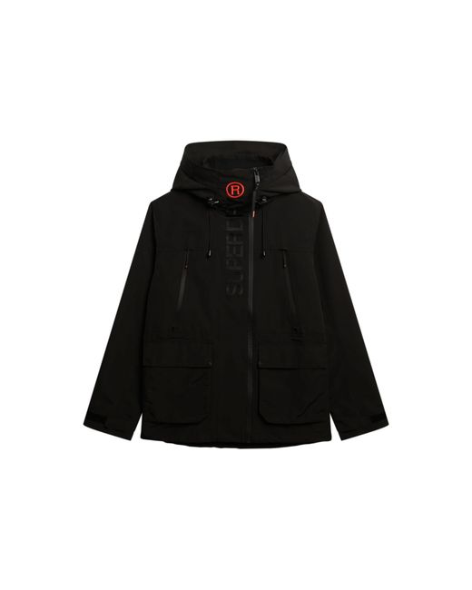 Superdry Kapuzen-Windbreaker mit Stickerei Schwarz L in Black für Herren