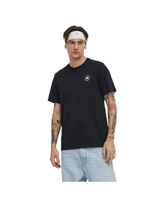 T-Shirt Go-To Mini Patch Nera Taglia M Codice 10026565-A02 di Converse in Blue