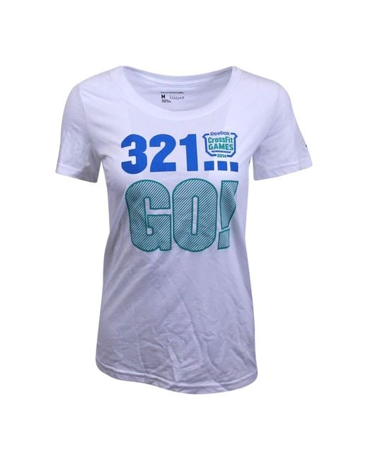 Reebok Blue 2014 Crossfit Games White 3 2 1 Go! T-shirt A47864