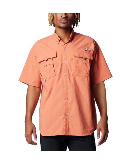 Columbia Orange Pfg Bahama Ii Short Sleeve Shirt for men