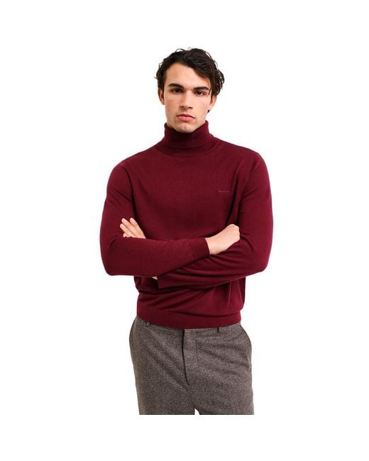 Gant 8050207 High Neck Sweater M Red for men