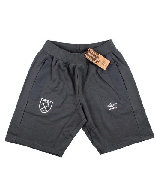 Umbro Gray 2023-2024 West Ham Fleece Shorts for men