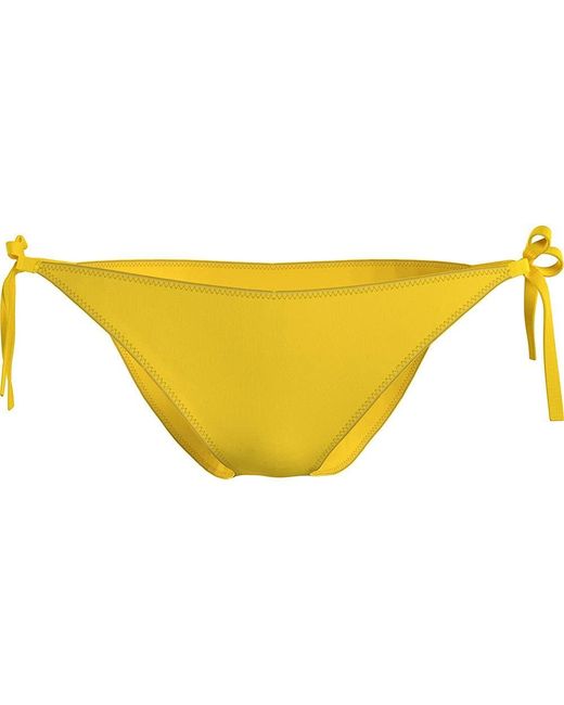 Costumi da bagno bikini da donna con lacci laterali di Calvin Klein in Yellow