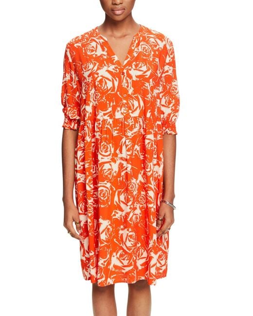 esprit kleid rot orange