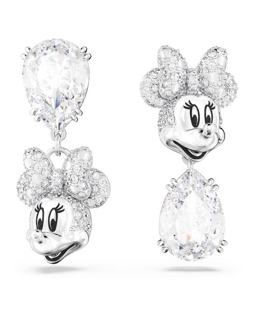 Swarovski Disney Minnie Mouse Oorhangers in het White