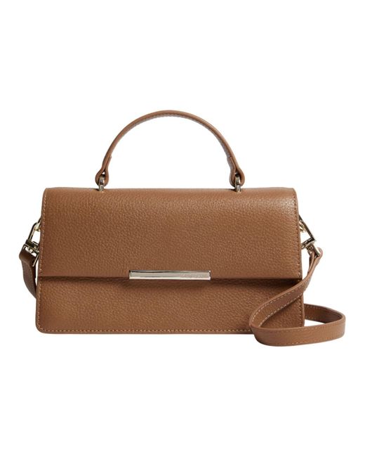 Rosly Bar Detail Elongated Top Handle Bag Brown di Ted Baker