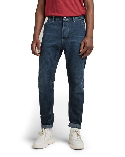 G-Star RAW Grip 3d Relaxed Tapered Jeans in het Blue voor heren