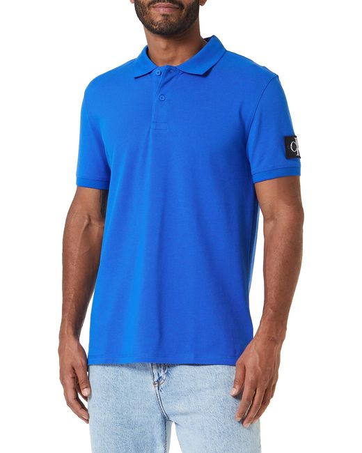 Calvin Klein Blue Short-sleeve Polo Shirt Badge Regular Fit for men