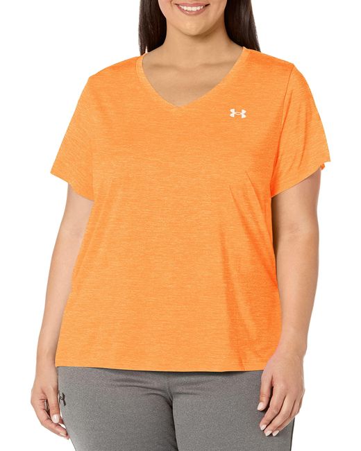 Under Armour Orange Tech V-neck Twist Short-sleeve T-shirt,