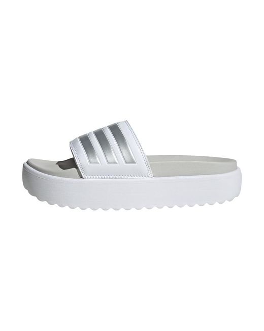 Adilette Platform Slides Adidas de color White