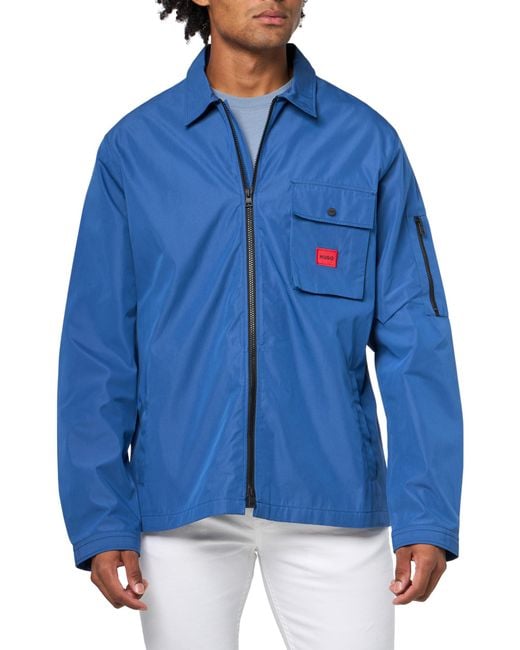 HUGO Overshirt aus Baumwollmischgewebe in Blue für Herren